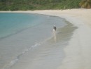 Daisy getting her morning exercise on Culebrita
